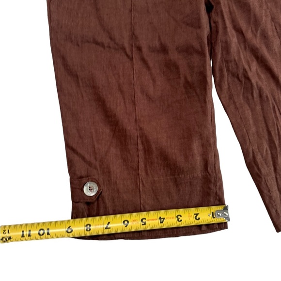 Marciano Brown Linen Capri Pants Size 4 - Picture 12 of 17
